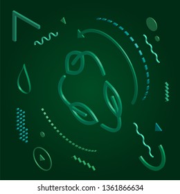 Recycling logo illustration - Isometric recycle icon background