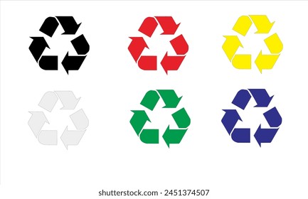 recycling logo in various colors with white background