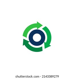 recycling logo vector in circle shape