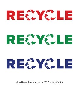recycling logo vector element, recycling icon template