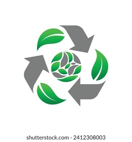recycling logo vector element, recycling icon template