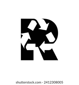 elemento vector del logotipo de reciclaje, plantilla de icono de reciclado