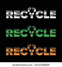 elemento vector del logotipo de reciclaje, plantilla de icono de reciclado