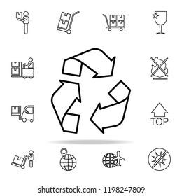 recycling mark outline icon. Cargo logistic icons universal set for web and mobile