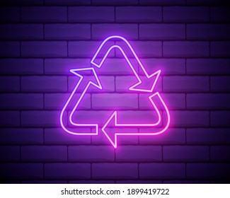 recycling mark outline icon. Elements of Cargo logistic in neon style icons. Simple icon for websites, web design, mobile app, info graphics.