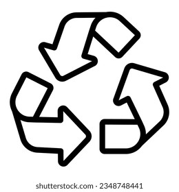 Reciclaje de ícono de línea de materiales, Concepto de auto eléctrico, Reutilización, reducción, señalización de fondo blanco, Símbolo Eco verde reciclado en estilo para y web. Gráficos vectoriales.