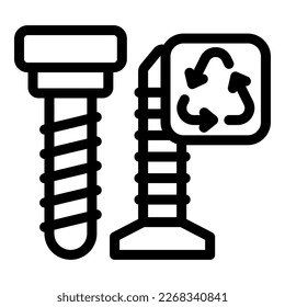 Recycling metal icon outline vector. Factory garbage. Process plant