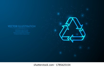 reciclaje en fondo azul abstracto.  fondo de estrella