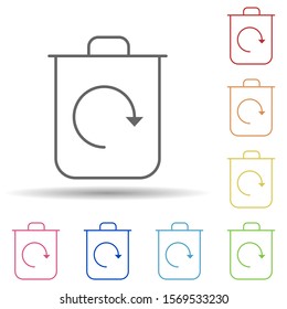 Recycling outline in multi color style icon. Simple thin line, outline vector of ecology icons for ui and ux, website or mobile application
