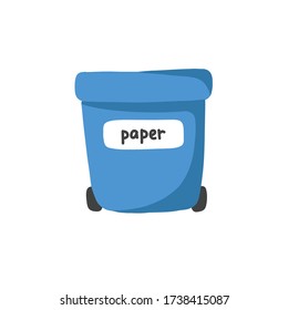 recycling paper bin doodle icon, vector illustration