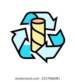 recycling paper towel color icon vector. recycling paper towel sign. isolated symbol illustration
