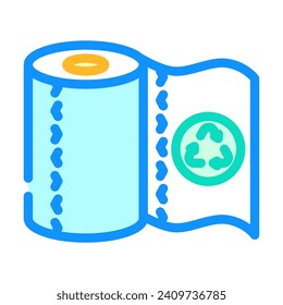 recycling paper towel color icon vector. recycling paper towel sign. isolated symbol illustration