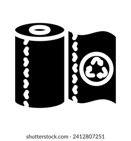 recycling paper towel glyph icon vector. recycling paper towel sign. isolated symbol illustration