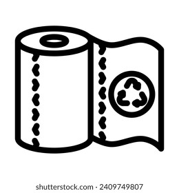 recycling paper towel line icon vector. recycling paper towel sign. isolated contour symbol black illustration