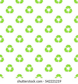 Recycling pattern. Cartoon illustration of recycling vector pattern for web