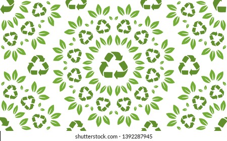 Recycling Pattern. Endless Background. Seamless.
