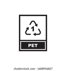 Recycling PET icon symbol vector illustration