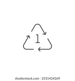 Reciclaje de PET icono símbolo Ilustración vectorial