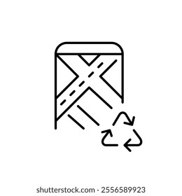 Recycling pickup points on map. Eco-conscious behavior and sustainable living. Pixel perfect vector icon