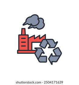 recycling plant icon. vector.Editable stroke.linear style sign for use web design,logo.Symbol illustration.