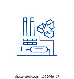 Recycling plant line icon concept. Recycling plant flat  vector symbol, sign, outline illustration.