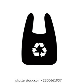 Recycling plastic bag icon vector. Reusable ecological preservation concept,