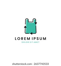Recycling plastic bag icon vector. Reusable ecological preservation minimalist concept,