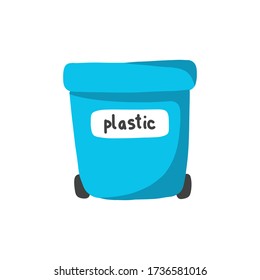 recycling plastic bin doodle icon, vector illustration