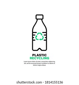 Icono de botellas plásticas recicladas. Guardar el concepto de entorno. Vector de fondo blanco aislado. EPS 10