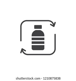 Recycling plastic bottle vector icon. filled flat sign for mobile concept and web design. Ecology simple solid icon. Symbol, logo illustration. Pixel perfect vector graphics