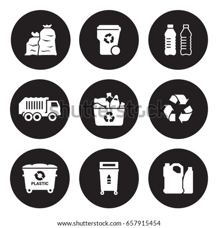 Recycling plastic icons set