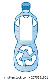
Recycling of plastic for the manufacture of T-shirts. T-shirts made from recycled plastic.