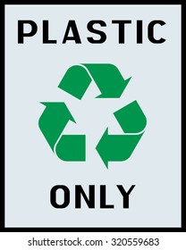 Recycling Plastic Only Waste Plastic Only Stock Vector (Royalty Free ...