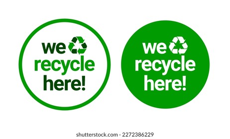 Recycling point sign poster vector concept