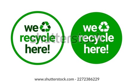 Recycling point sign poster vector concept