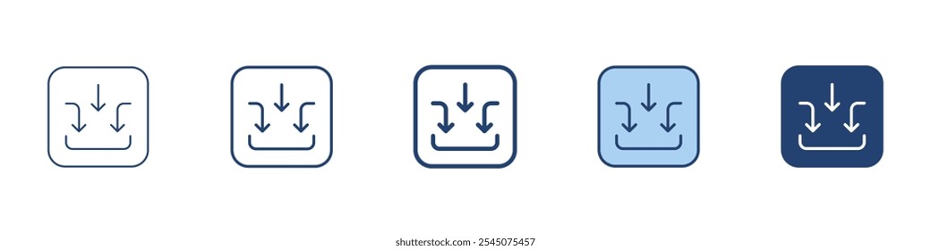 Icono de la piscina de reciclaje Conjunto de símbolos colección