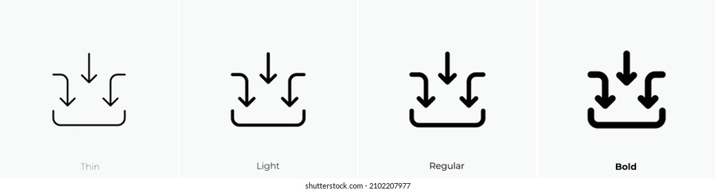 recycling pool icon. Thin, Light Regular And Bold style design isolated on white background