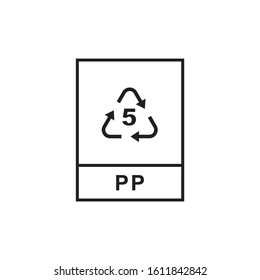 Recycling PP icon symbol vector illustration