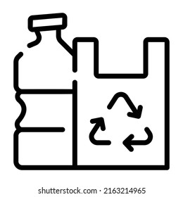Recycling products hand drawn icon design 


