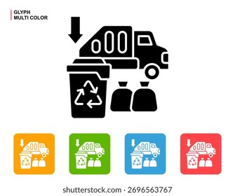 Ícone de programas de reciclagem Ilustração de vetor de estilo de várias cores