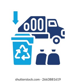 Ícone de cor mista de Programas de Reciclagem