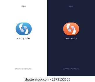 recycling, recovery and reprocessing of waste material logo, vector illustration