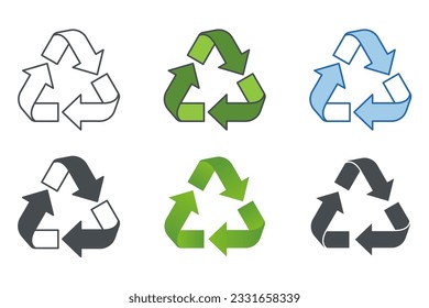 Recycling Recycle Icon symbol template for graphic and web design collection logo vector illustration