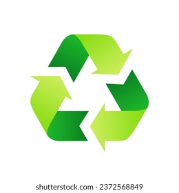 Recycling, recycle icon vector in flat style. Arrow symbols that form a rotating triangle