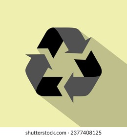 Recycling, recycle icon vector in flat style. Arrow symbols that form a rotating triangle
