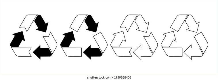 Recycling Recycle Icons Signrecycle Logo Symbolblack Stock Vector 