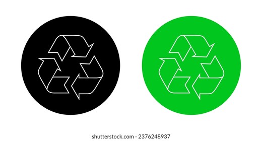 Recycling, recycle line icon vector in circle