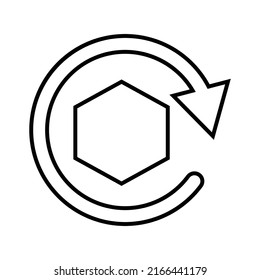 Recycling, refresh, big data line icon. Outline vector.