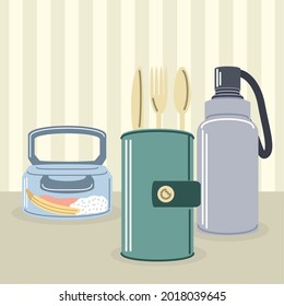 recycling and reusable containers and cutlery