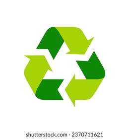 Recycling, reuse, recycle icon vector in flat style. Arrow symbols that form a rotating triangle